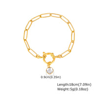 Golden Stainless Steel Small Square Chain With A Zircon Heart