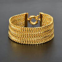 Minimalist Double-row Chain Wide Mesh Bracelet