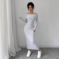 Long-sleeve Autumn Winter Long Dress Womens Clothing
