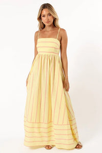 Striped Sleeveless Strap Backless Casual Dress