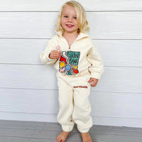 Nordic Style Two-piece Set Colorful Pattern Spring And Autumn Men's And Women's Baby Fashion Versatile