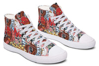 Printed Couple High Top Canvas Shoes