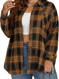 European And American Style Spring Autumn Casual Button-down Flannel Plaid Long-sleeve