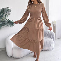 Long-sleeve Slim-fit Maxi Dress Womens Clothing