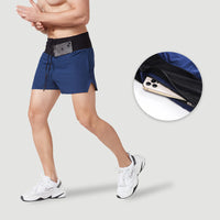 Men's Double-layer Fitness Woven High Waist Track Shorts
