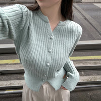 Sweater Coat Women's Slim-fit Long-sleeved Knitted Cardigan