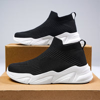 Men's Mid-cut Laceless Knit Sock Shoes