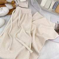 Women's Versatile Knitted High-Waist Slimming Wide-Leg Pants