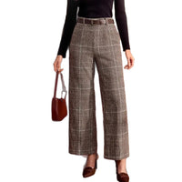 Wool Plaid Pants Womens New Autumnwinter Style For Petite Figures
