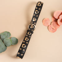 Sexy Punk Style Metal Air Eye Belt For Women With Jeans Skirt Hip Hop Heart Cutout Black Belt