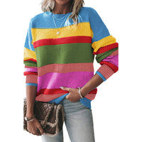 European And American Retro Easy Matching Drop-shoulder Round Neck Sweater