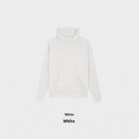 Autumn Winter Fleece-Lined Solid-Color Hoodie