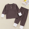 Baby Home Wear Cotton Sunken Stripe Two-piece Suit