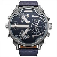 Bold Dual-Time Black Outdoor Sports Watch