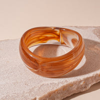 Irregular Wide-brimmed Tan Resin Bracelet