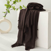 Strict Selection Summer Cotton And Linen Scarf Solid Color Simple Sun Protection