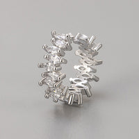 European And American Cross-border Cold Style Retro Zirconium Diamond Ear Bone Clip Earrings