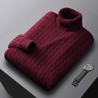 Fleece-lined Thick Complex Lazy Thermal Thread Turtleneck Sweater