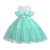 Girls Korean Style Mesh Princess Dress Bow Tutu Skirt