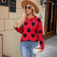 Knitted Jacquard Crew-neck Pullover Long-sleeve Knitwear Sweater