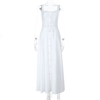 Strap Sexy Backless Waist-Cinching A-Line Dress Womens New Style Sassy Long Dress