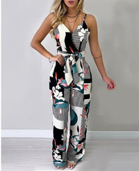 Sling temperament wide-leg jumpsuit