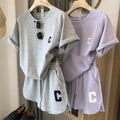 Women's Fashion Casual Loose Short-sleeved T-shirt Shorts Set