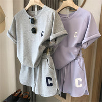 Women's Fashion Casual Loose Short-sleeved T-shirt Shorts Set