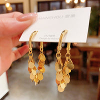 2026 New Light Luxury Hong Kong Style Earrings, Retro Sophisticated Tassel Drop Earrings, Trendy Internet Celebrity Jewelry, Minimalist Cool Tone