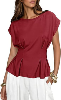 Round-neck Short-sleeve T-shirt Womens Casual Versatile Fashion Top