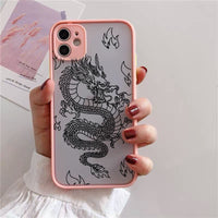 Frosted Mobile Phone Case Line Dragon