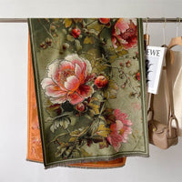 Autumn And Winter New Cashmere-like Thickened Oil Painting Jacquard Scarf