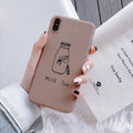 Creative Printing Cartoon Milk Tea Girl Soft Phone Case