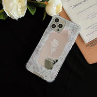 White Rose Mirror Mobile Phone Case Women's