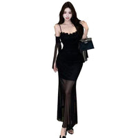 Womens Sexy Backless Mesh Floral Camisole Dress