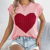 Women's Color-blocked Love Casual Loose Knit Sweater Top