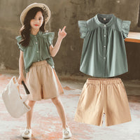 New Suit Small Flying Sleeve Shirt With Wood Ears