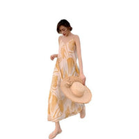 Lace-up Long-sleeved Waist-cinching Maxi Dress