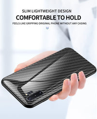 Phone case applies to A51 creative graded carbon fiber toughened glass A91 anti-fall protective case