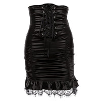 Women's Show Thin Black High Waist Sheath Stitching Skirt