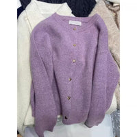 Elegant Lady High-end Milk Fufu Knitted Cardigan