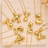 New Titanium Steel 18K Gold-Plated 26-Letter Necklace For Women