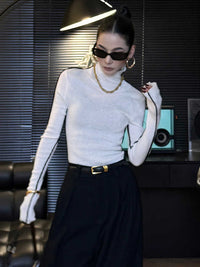Women's Contrast Color Turtleneck Sweater Inner Bottoming Sweater