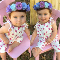 Baby girl plum red heart jumpsuit