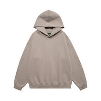 European And American Leisure Solid Color Hooded Loose Sweater Fleece-lined Hooded Coat