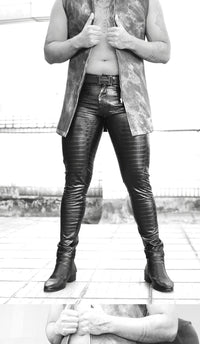 Motorcycle Trousers NK72 Men's Boots Leather Pants Skinny Jeans