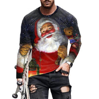 Christmas Series Printed Stylish Temperament Long Sleeves Top