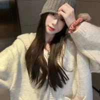 Idle Style Hooded Outer Wear Loose Soft Glutinous Sweater