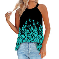 Summer New F Retro Creative Chic Floral 3D Printed Women's Casual Sleeveless Crew Neck Tank Top