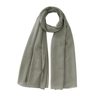Women's Pure Color Pearl Chiffon Bubble Scarf Gauze Scarf